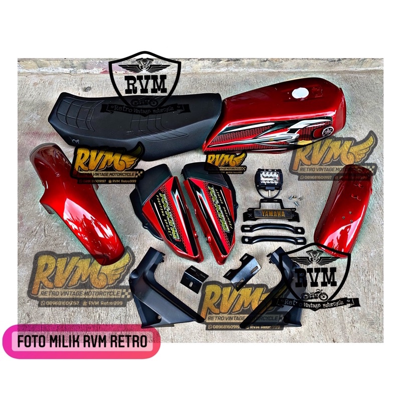 Cover tangki full set Yamaha RX King merah th 2007 tangki rx king merah set striping 2007