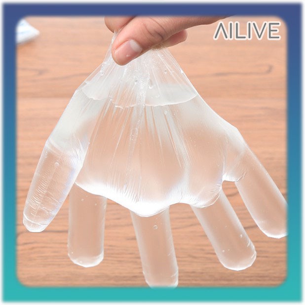 Sarung Tangan Plastik Bening Sekali Pakai Food Grade Higienis Dispossable Gloves Isi 100 Pcs Murah