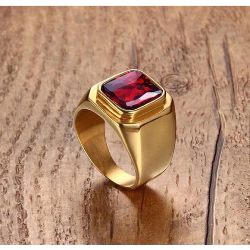 Cincin Batu Merah Pria