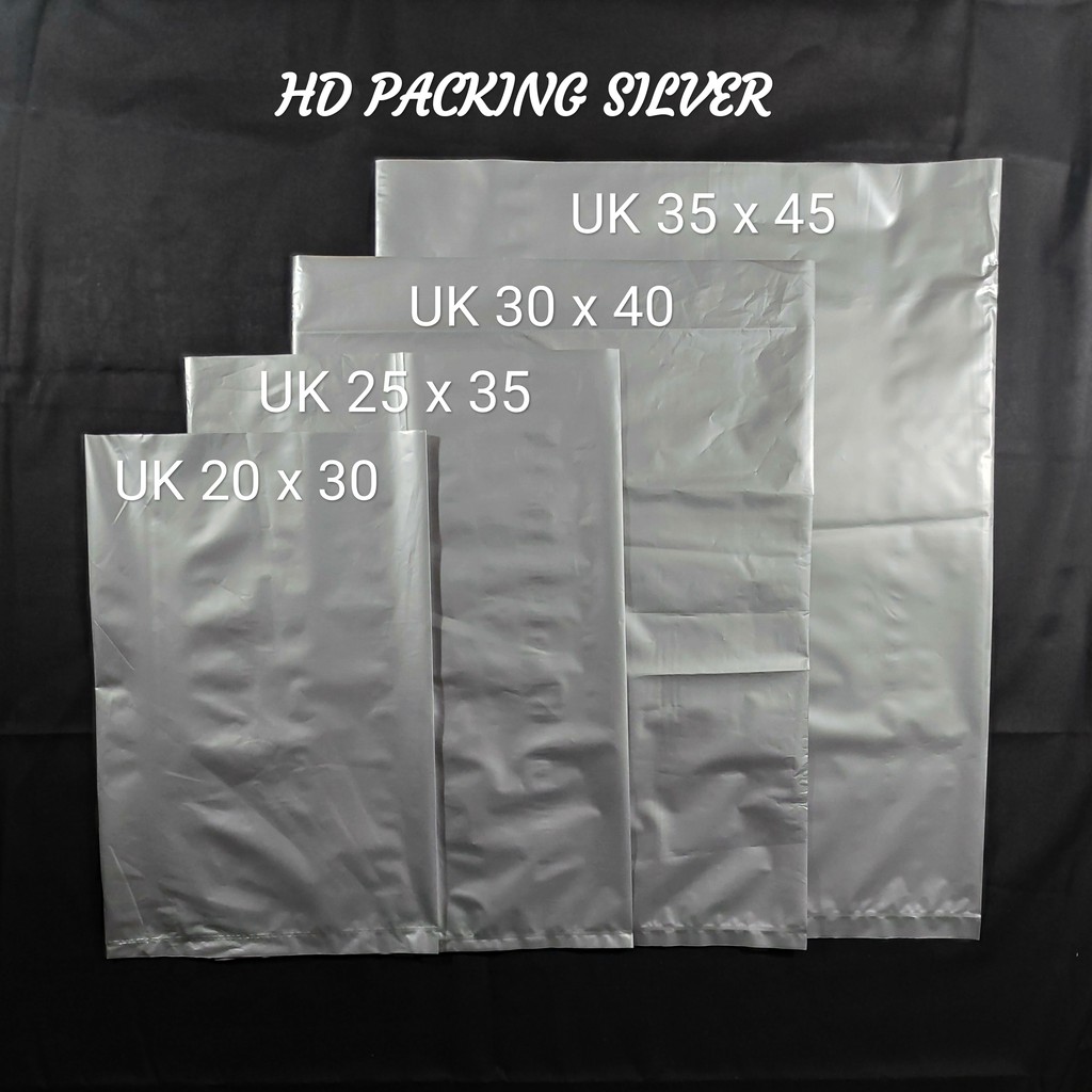 Plastik Packing Silver uk 35x45 (isi 100 pcs), HD Packing, Kantong bungkus Paket