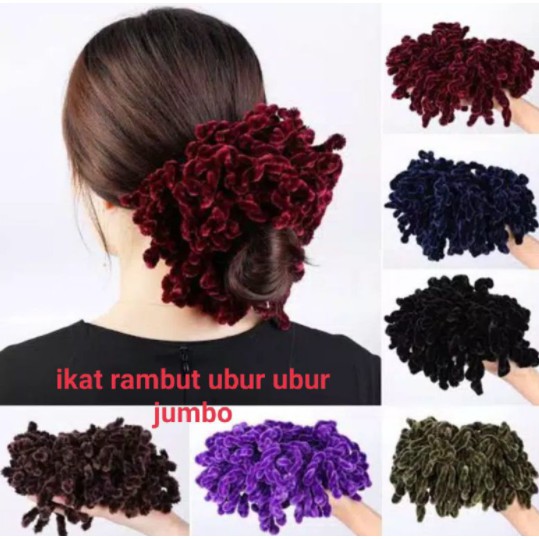 Kuncir/Scrunchie/Cepol Hijab Ubur-Ubur Jumbo (Warna Random)