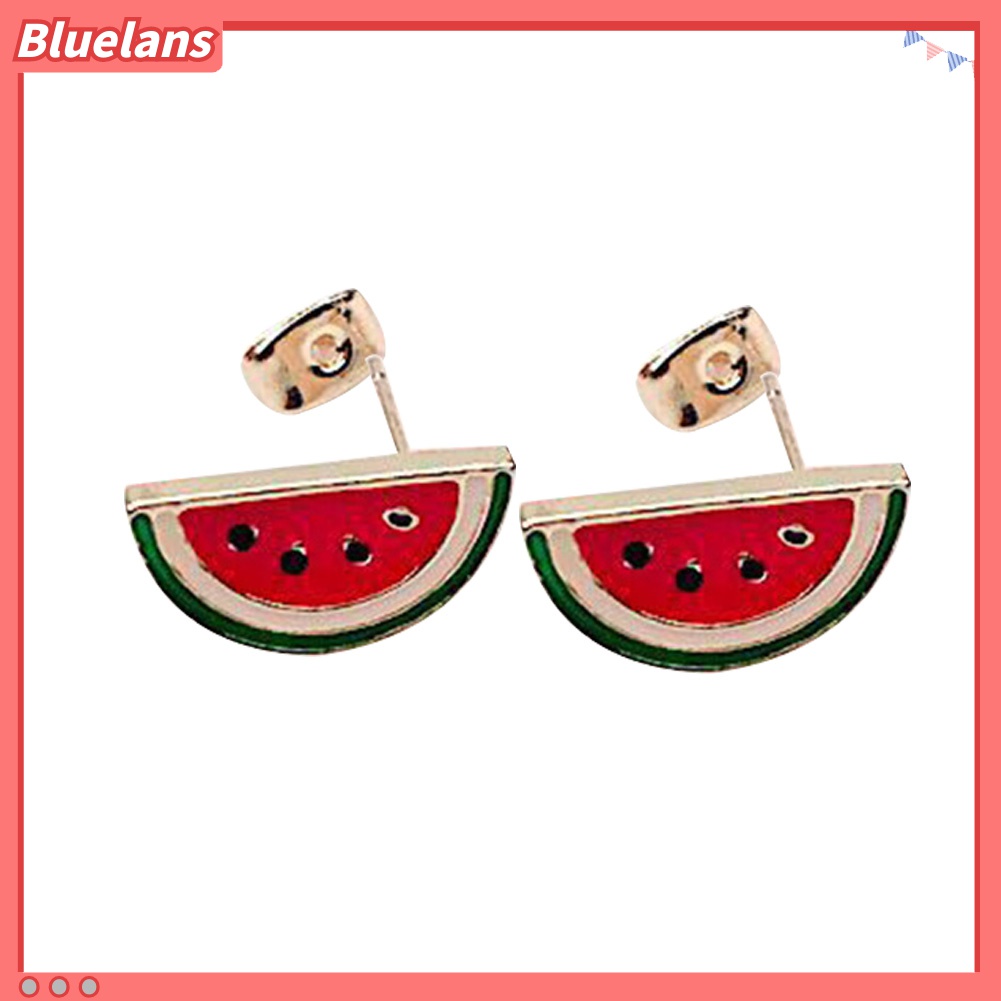 Anting Stud Desain Buah Strawberry Semangka Kumbang Untuk Wanita