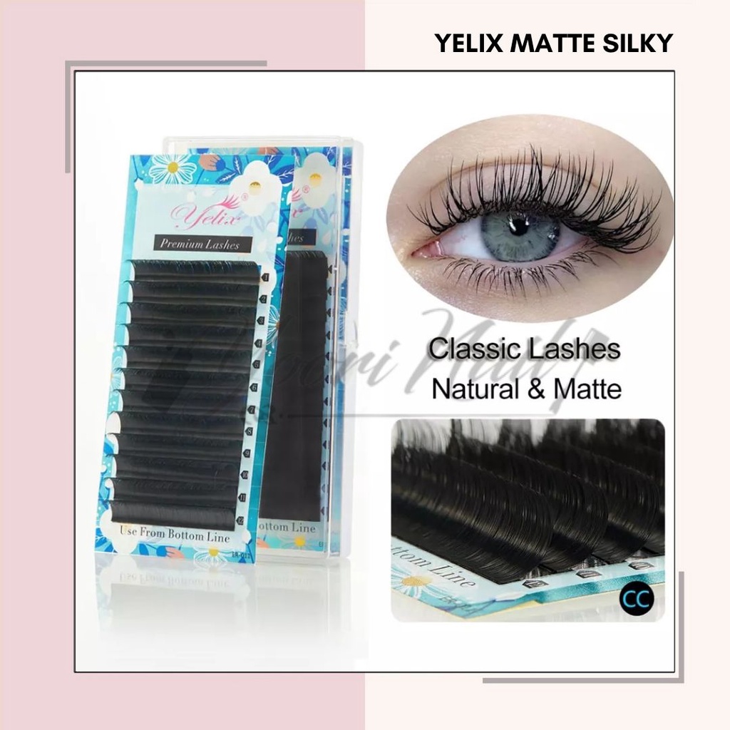 Yelix Matte Silky Premium Lashes Eyelash Extension Soft Natural