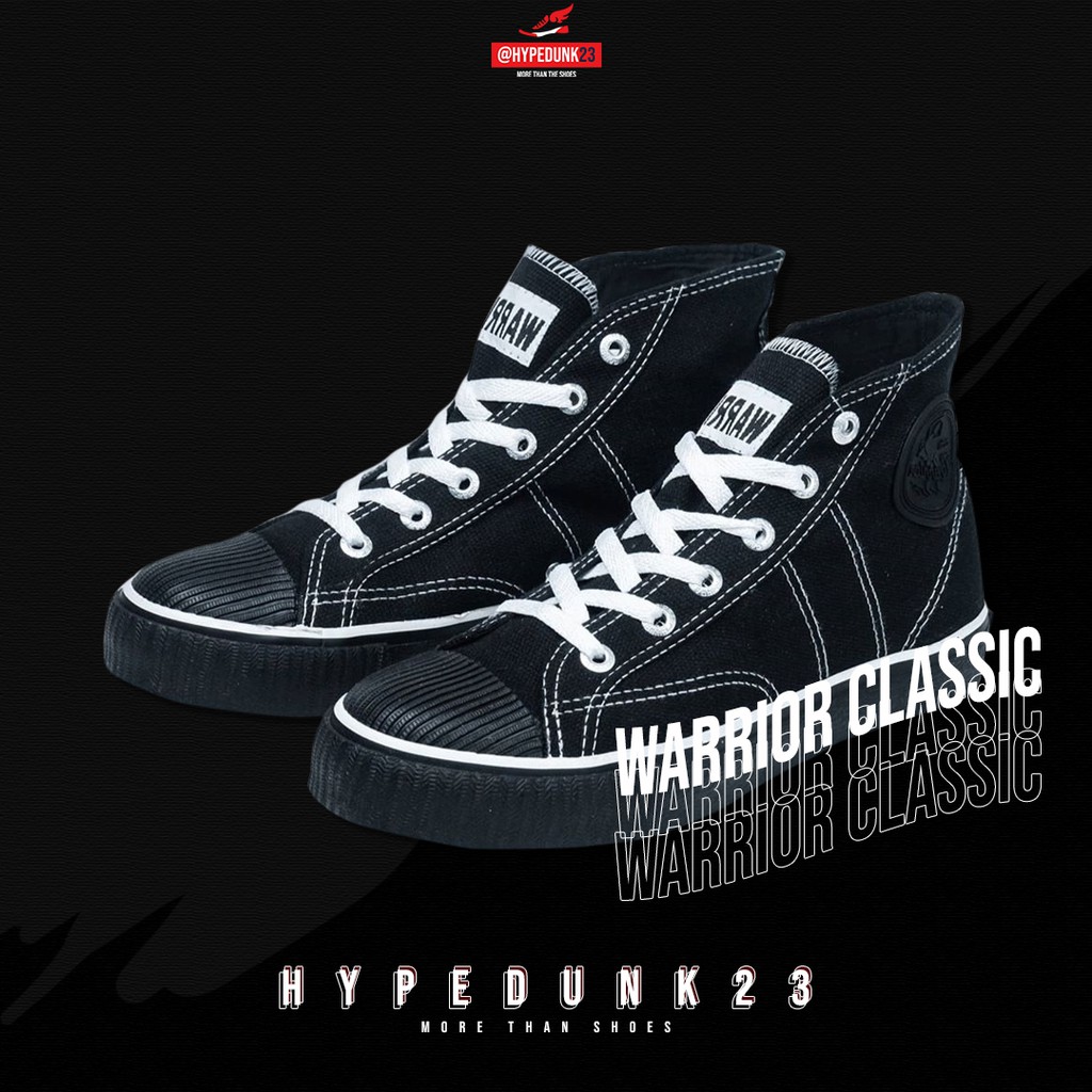 Sepatu Warrior Classic High Cut All Black (Full Black Oreo)