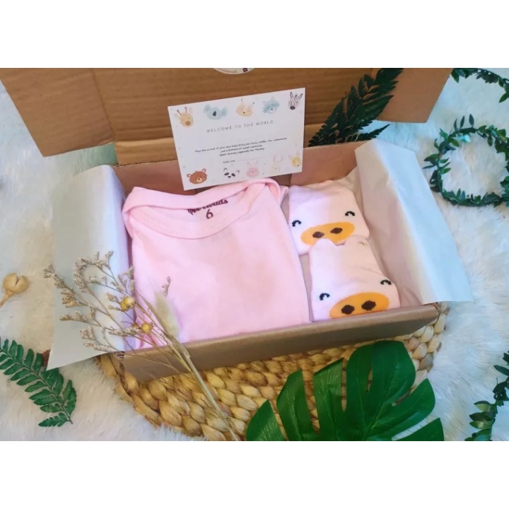 Kado Lahiran / Paket Kado Bayi Newborn / Baby Gift Box plus Setelan Bayi / Parcel Bayi / Hadiah Bayi