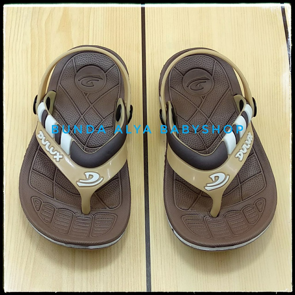 Sendal Anak Laki Jepit Usia 6 -12 Bulan Karet COKLAT MUDA Elastis - Sandal Jepit Anak Cowok Karet Anti Licin