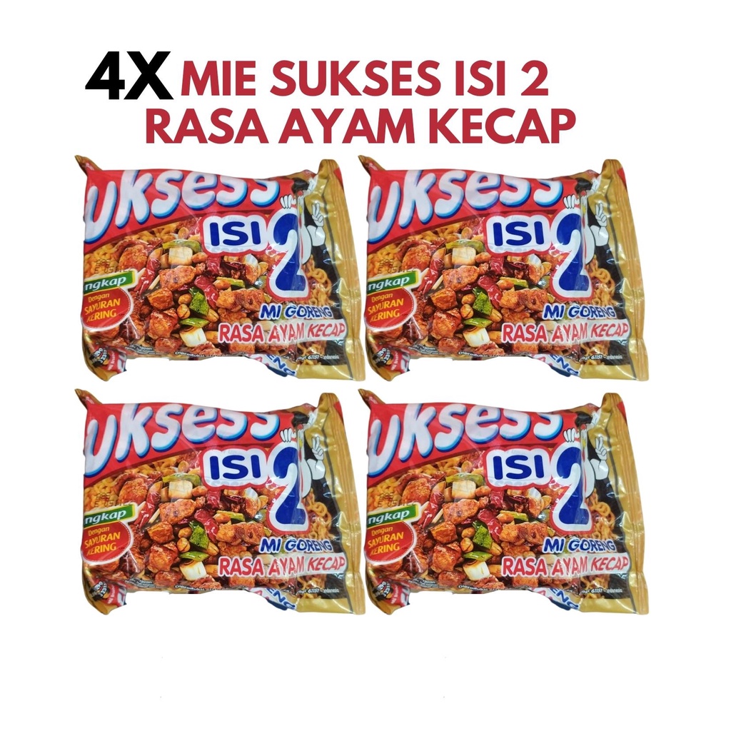 

4x mie goreng SUKSES isi 2 Rasa Ayam Kecap mie instan sukses's mi sukesess