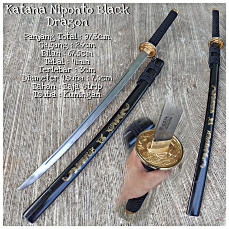 KATANA NIPONTO BLACK DRAGON biasa buat hiasan dinding rumah