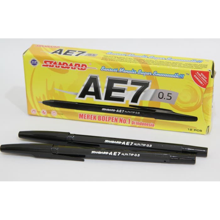 Pulpen Bolpen Bolpoint Standard AE-7 / AE7 Murah ( Harga Per 12 Pcs/ 1 Pack )