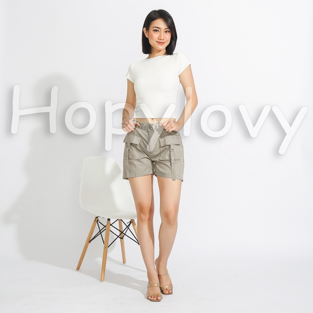 HOPYLOVY Hotpants Celana Pendek Wanita Kekinian Bahan Katun Raqila