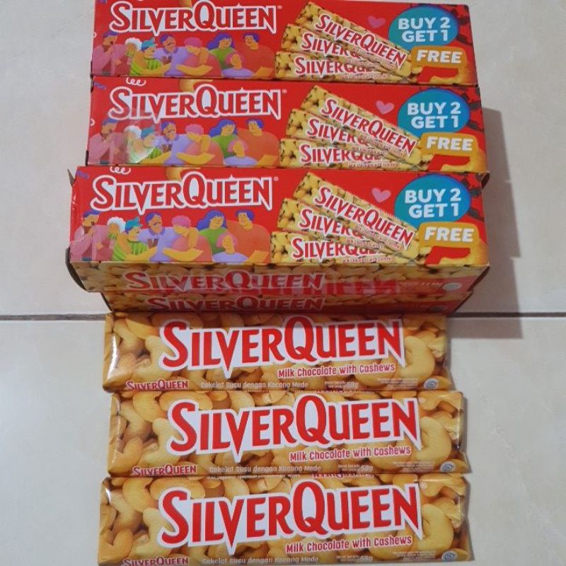 

SilverQueen 58 gram (buy 2 get 1 free)