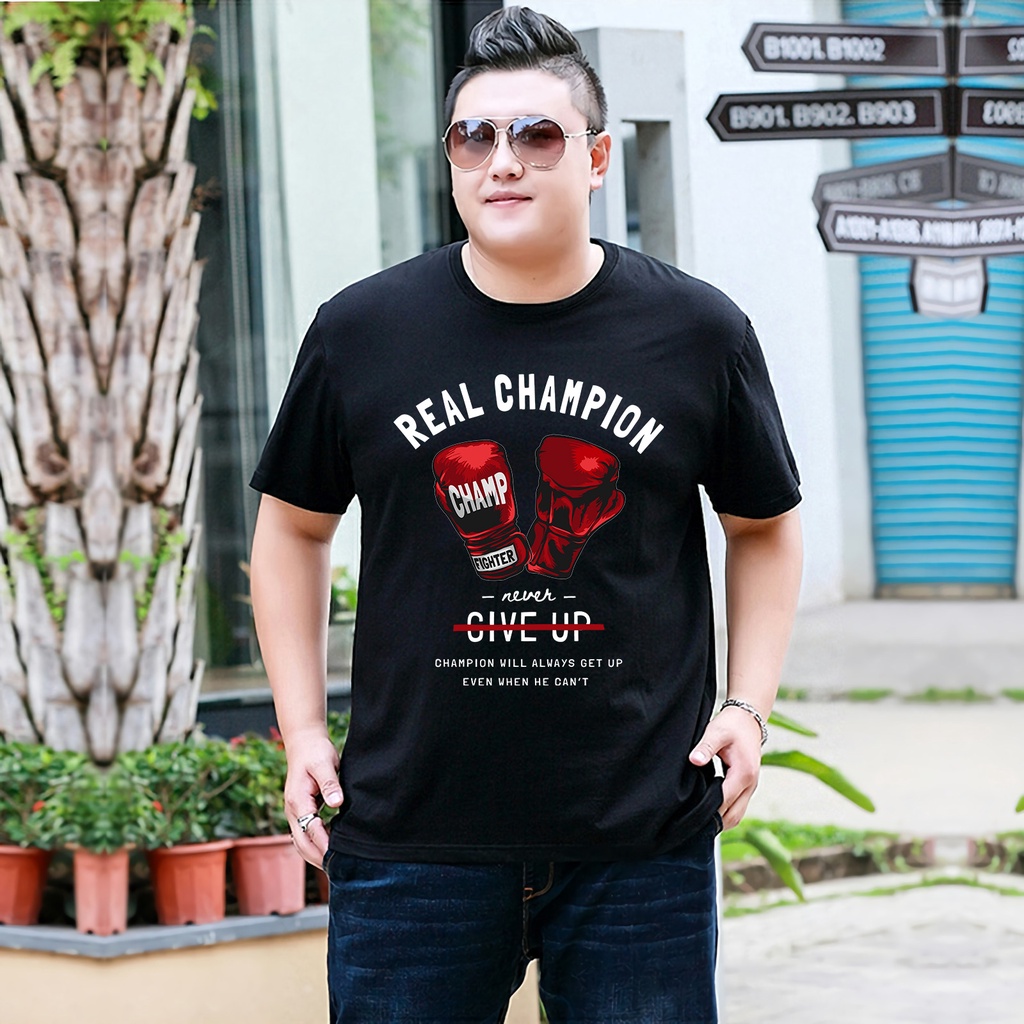 Baju Kaos Pria Jumbo Champion Tshirt Bigsize XL XXL Distro DTF