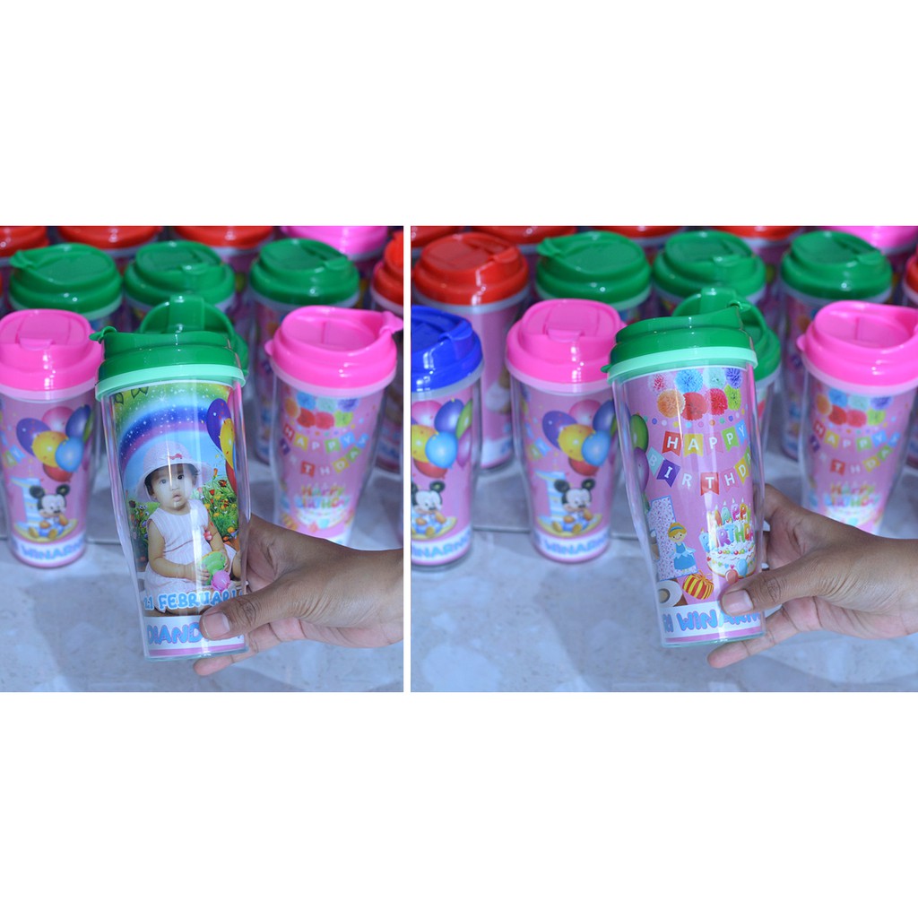 SOUVENIR ULANG TAHUN BERUPA CUSTOM TUMBLER / BOTOL MINUM ANAK