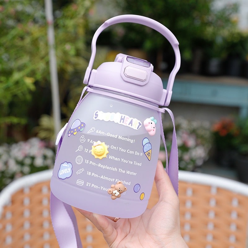 LID119- Botol Air Botol Minum Sedotan Botol Anak Karakter Warna Warni- Your Affordable Quality!