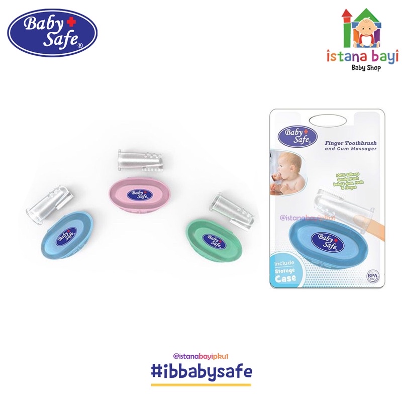 Baby Safe Sikat Lidah Finger Toothbrush with Case TB001 - Sikat gigi dan gusi bayi