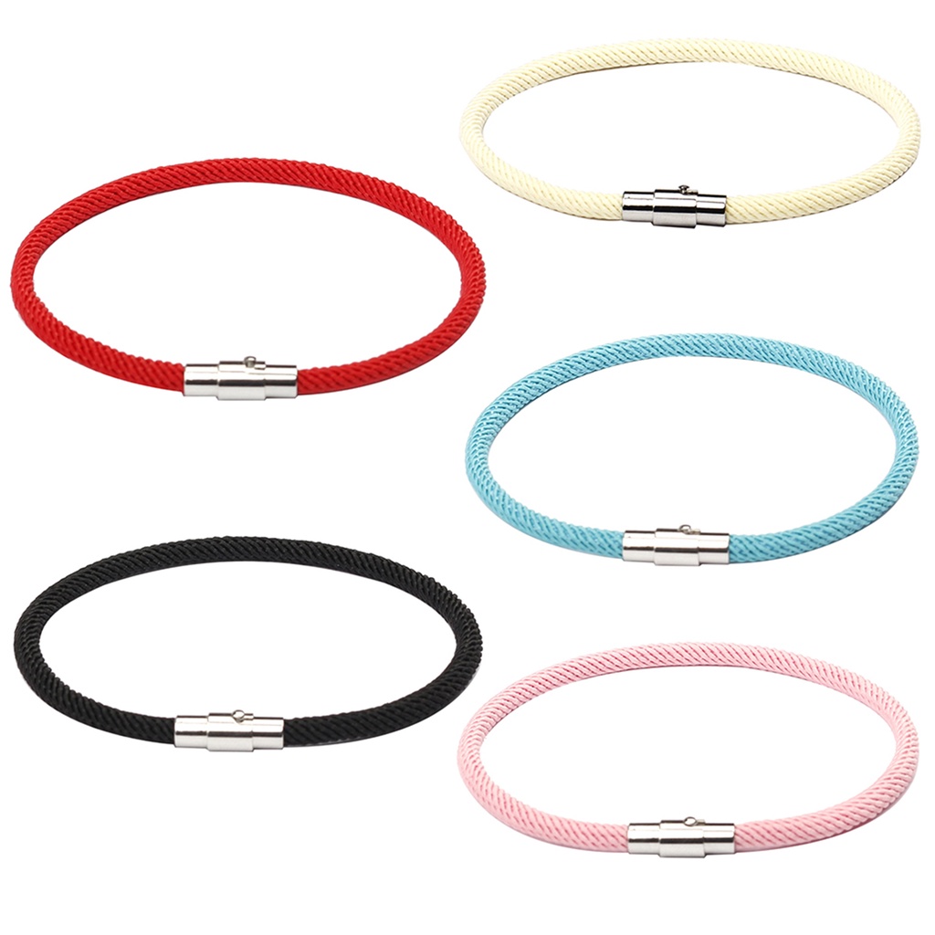 Hu Hu Hu Hu Hu Alat Bantu Pasang Kacamata♡ Gelang Tali Nilon Warna Polos Dengan Gesper Magnet Untuk Pasangan / Pria / Wanita