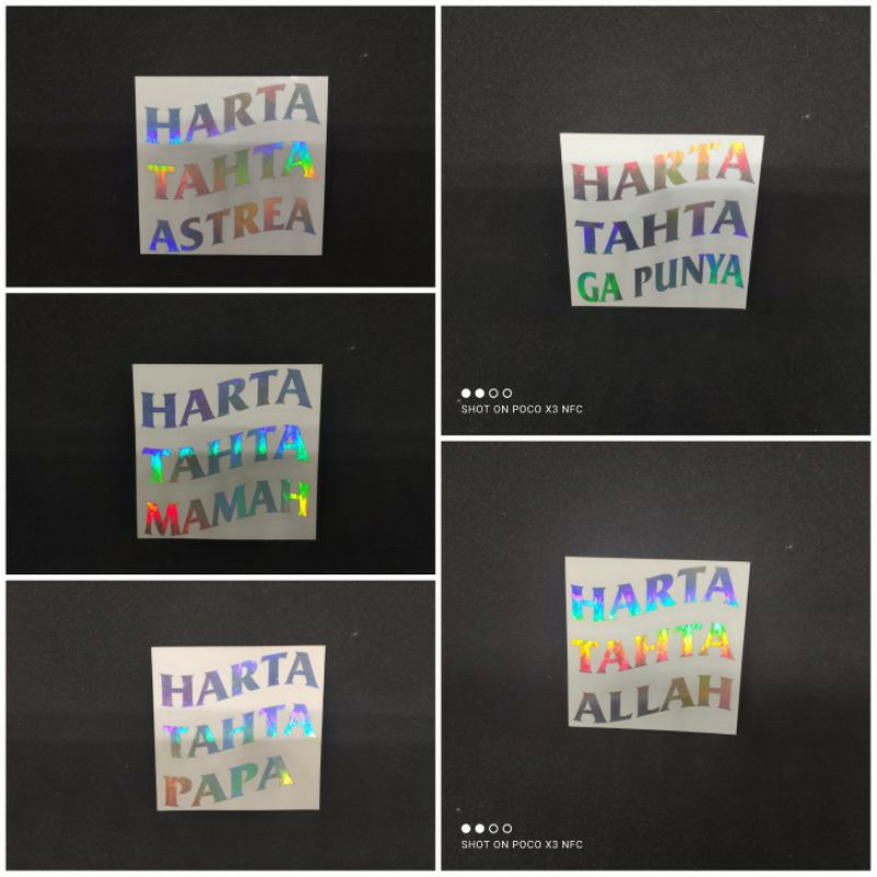 stiker HARTA TAHTA NAMA, stiker Cutting buat Motor Mobil