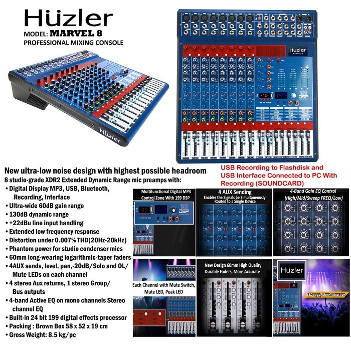 Mixer HUZLER MARVEL 8 Profesional Mixer ORIGINAL