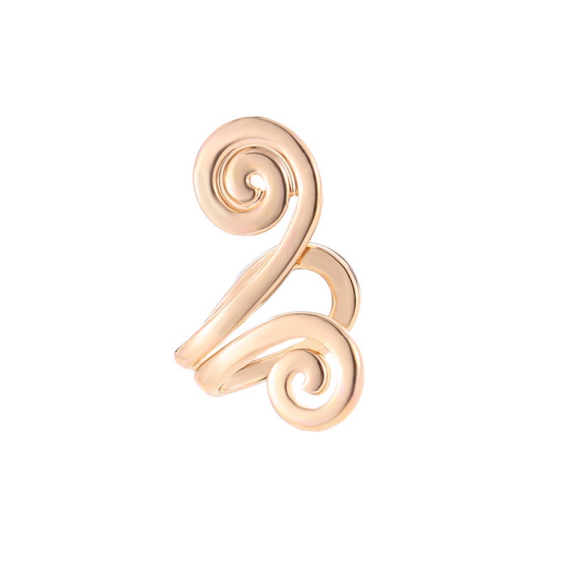 1 PC Anting Klip Tulang Rawan Telinga Non Piercing Warna Emas Gaya Bohemia Minimalis Untuk Wanita
