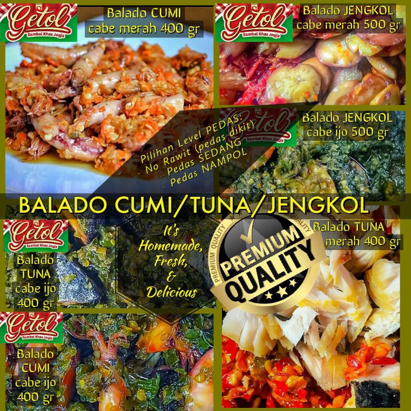 

Balado CUMI / TUNA / JENGKOL cabe merah / ijo bebas pilih level pedas