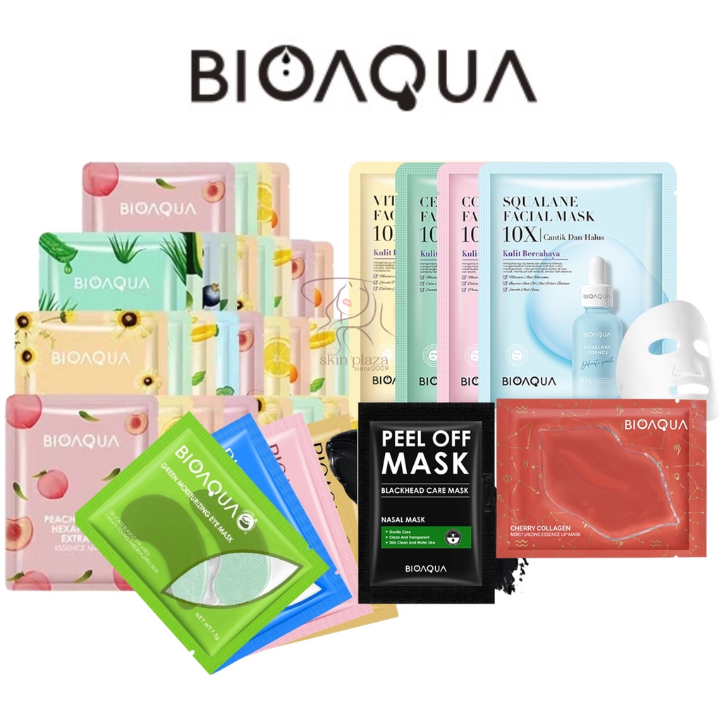 BIOAQUA Sheet Mask Essence Eye Mask Lip Mask Masker Komedo Blackhead Sheet mask 10X The Effect Masker Wajah BPOM