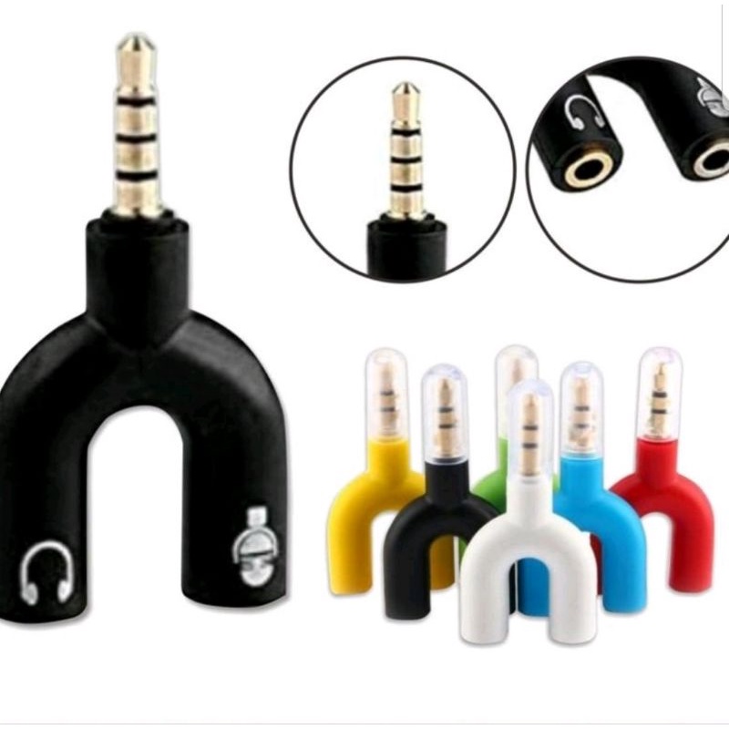 (PH) Jack audio model u jack 3.5mm 2in1 suport semua tipr hp