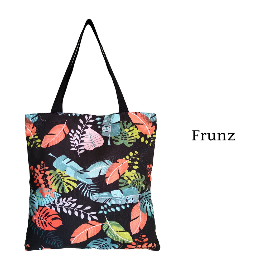 TOTE BAG / TOTEBAG KANVAS DENGAN RITSLETING KUAT DAN TRENDY / TAS TOTE MOTIF FRUNZ