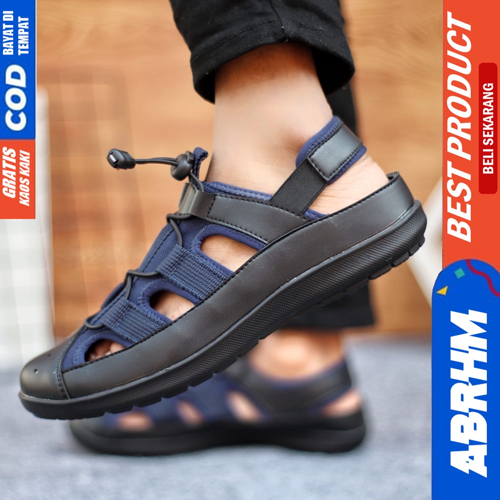 Sepatu Sendal Pria Casual Sepatu Slop Keren Kerja Outdoor Kulit PU Original LEXXA ABRHM