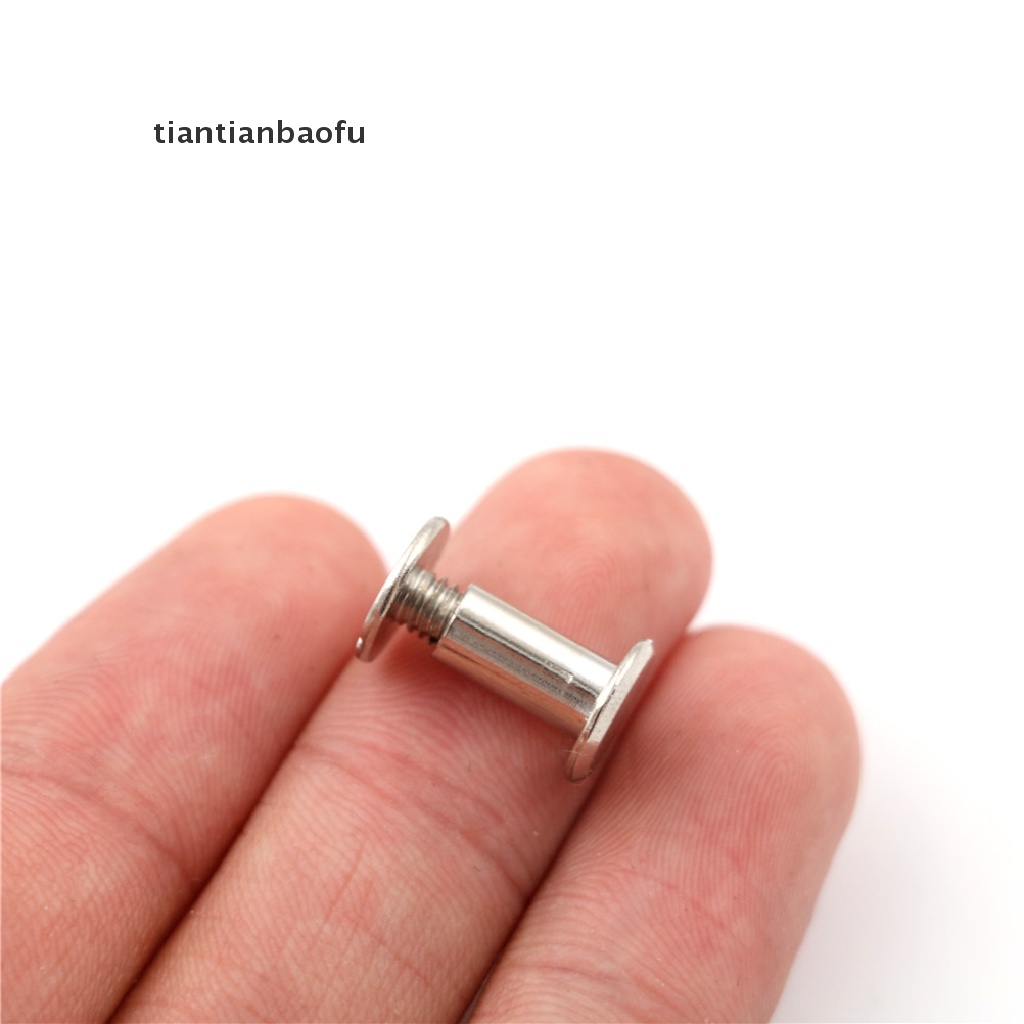 [tiantianbaofu] 20PCS New Nickel Binding Chicago Screws Nail Rivets Album Craft 5x6mm Useful Boutique