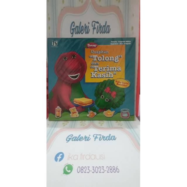 Buku cerita+stiker barney "tolong&terimakasih"