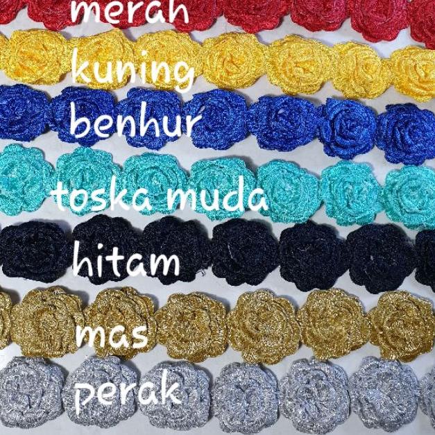 ☄ Renda bordir bunga tumpuk kecil/90 cm ♕