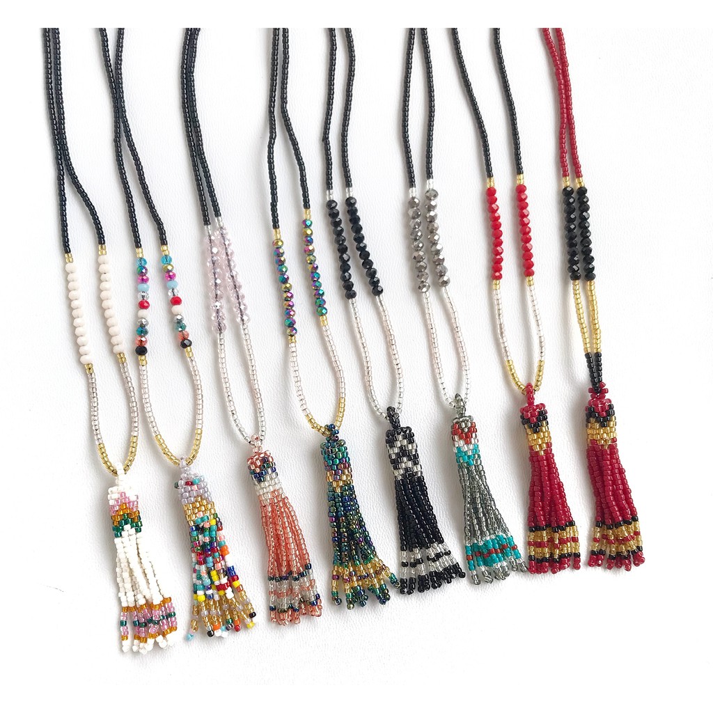 Beads Necklace Aksesoris Fashion Wanita Kalung Bead Tassel Kalung Korea Murah