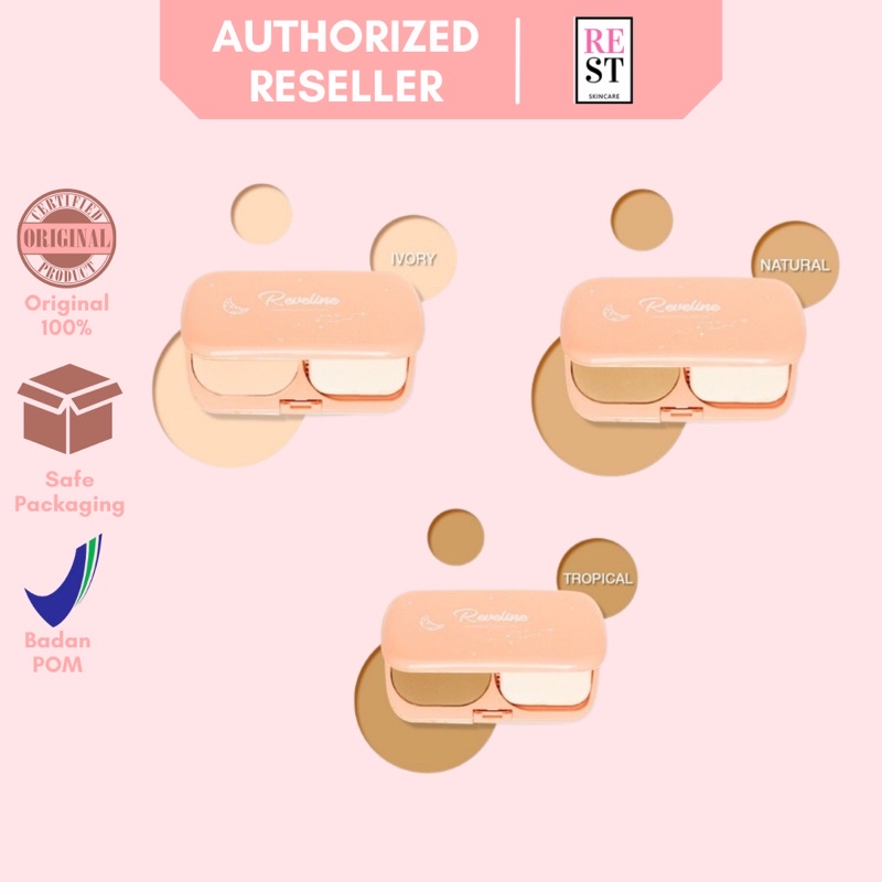 RESTBEAUTY - Reveline Two Way Cake Infused Skincare ll Reveline Bedak Padat ll Reveline Two Way Cake