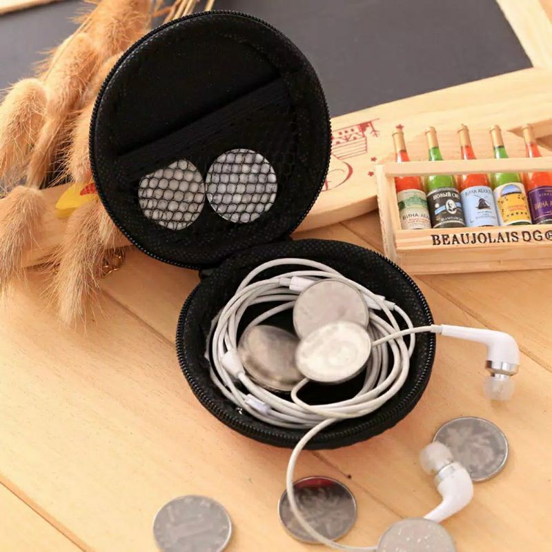 

Tempat Earphone Kabel Cable Mini Tebal Zip Zipper Koin