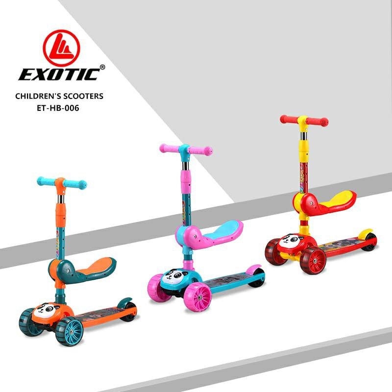 Scooter Sekuter Skuter Anak Ada Dudukan Musik Lampu Exotic HB-006 / HB006 / HB 006