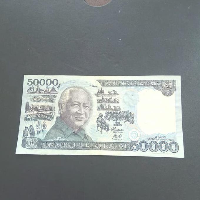Uang Kertas Kuno 50000 Rupiah Soeharto Uang Lama 50 ribu Suharto Mesem KPL314