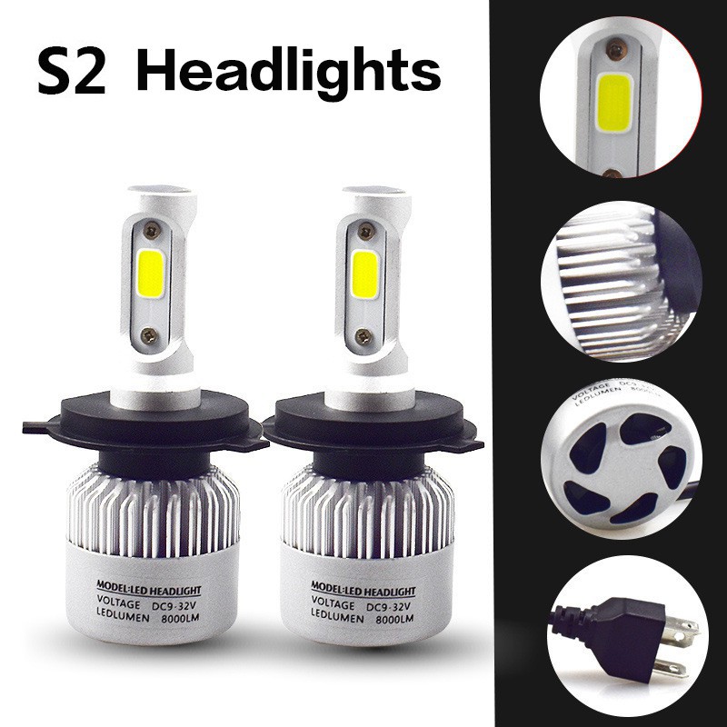 S2 Original LED headlight H4 headlamp H11 Fog lamp H8 Fog light H3 H7 H1 HB3 HB4