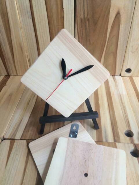 Hiasan Jam Dinding Kayu 15cm / Souvenir Jam Dinding Kayu 15cm