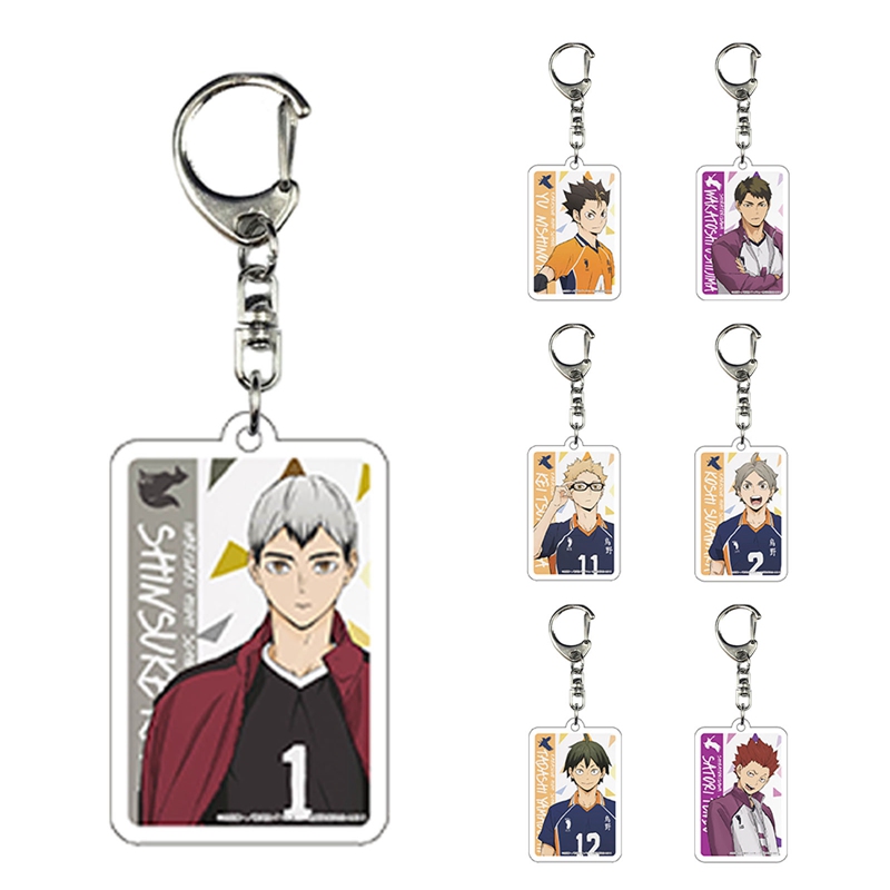 Anime Haikyuu!! Keychain Acrylic Key Ring Pendant Animation Peripherals