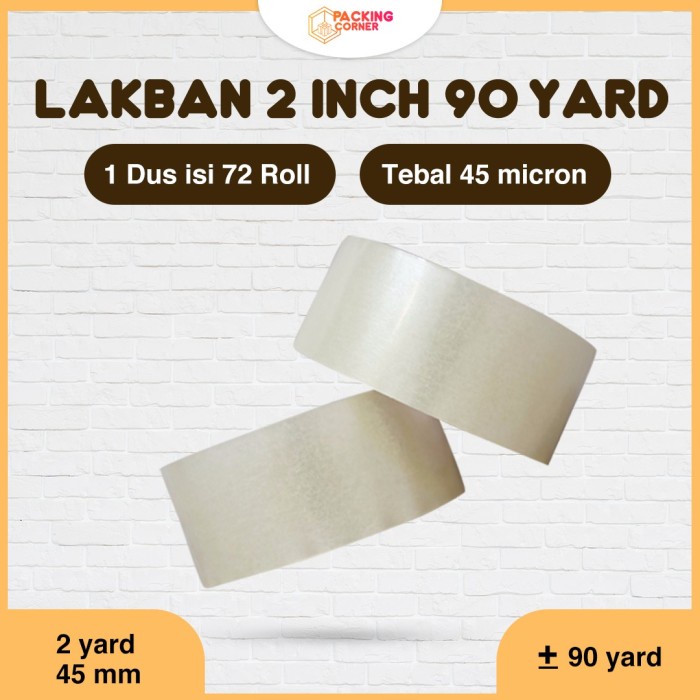 

perekat-pengikat- lakban solatip isolasi opp bening 2 inch 45mm x 90 yard 45micron murah - 90yard -