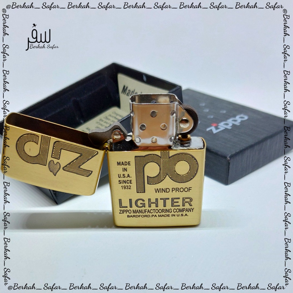 Korek Zippo Gold Matte Grafir Zippo Lighter Premium Grade Ori - Free Box