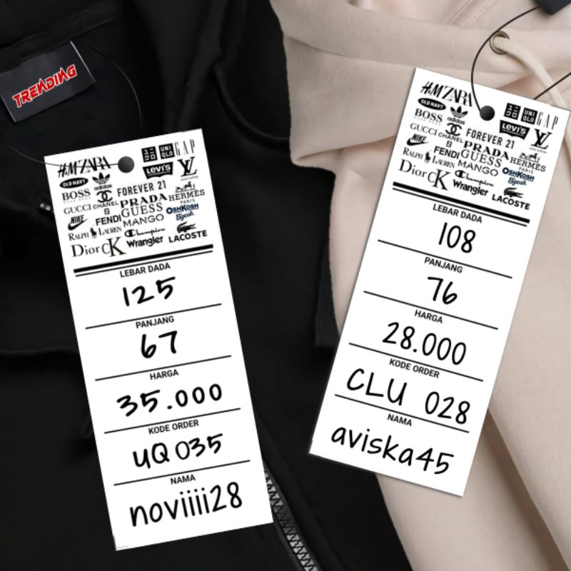 

hangtag bonus tali 4×10 ready stok hang tag label baju hang tag hantag handtag , handstag , hangtags , hanstag , hentek , nemtek price tag harga lebel merek baju , label merek baju label pakaian hangtag labaj baju , lebel baju