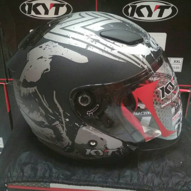 [COD] HELM KYT DJ MARU VENOM BLACK DOFF SILVER