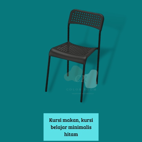 Kursi teras minimalis/ kursi tamu/ kursi makan, hitam