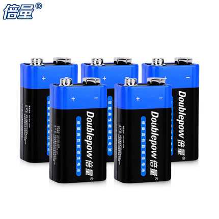 DOUBLEPOW Batu Baterai 9V 6F22 Non-Rechargeable 1 PCS-Hitam Biru