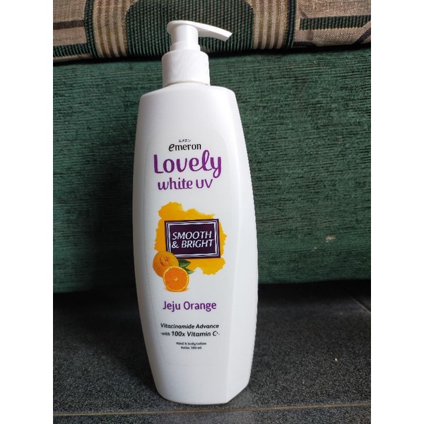 emeron lovely white hand &amp; body lotion pump 500ml (varian random)