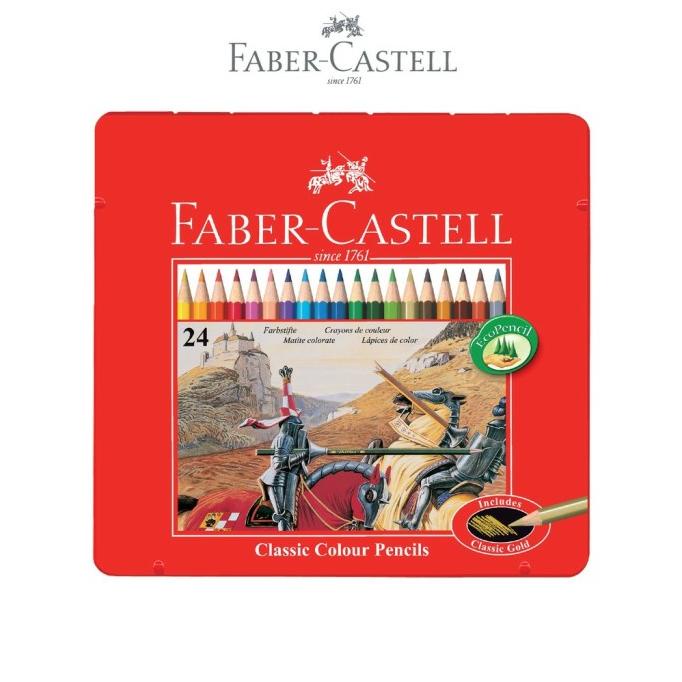 

PERALATAN MENGGAMBAR PENSIL WARNA FABER CASTELL 24 CLASSIC KEMASAN KALENG (TIN CASE) PERALATAN LUKIS