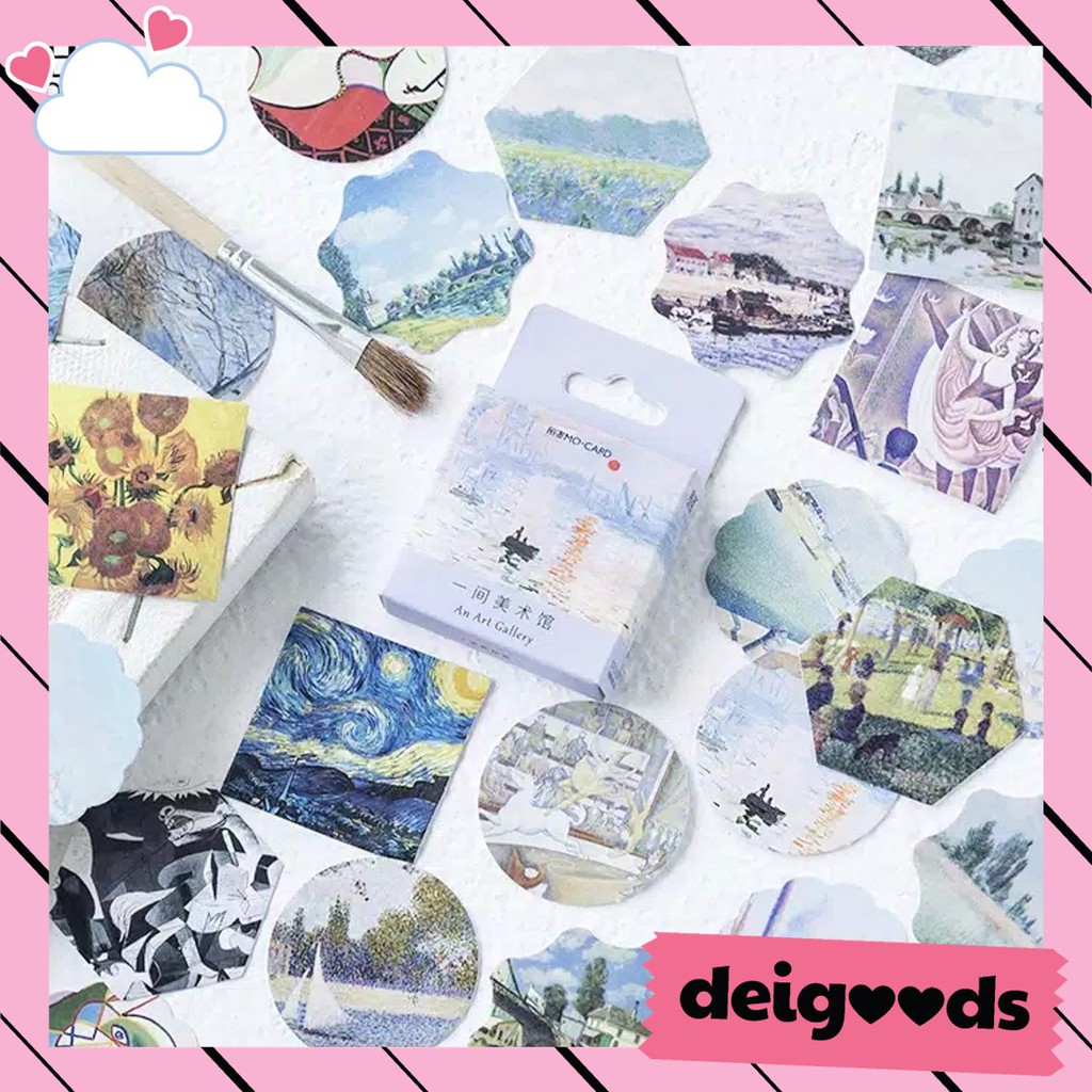 

DEIGOODS❤ 46 Pcs Sticker Deco Famous Painting Lukisan Vintage Aesthetic Dekorasi Bujo Journal Scrapb