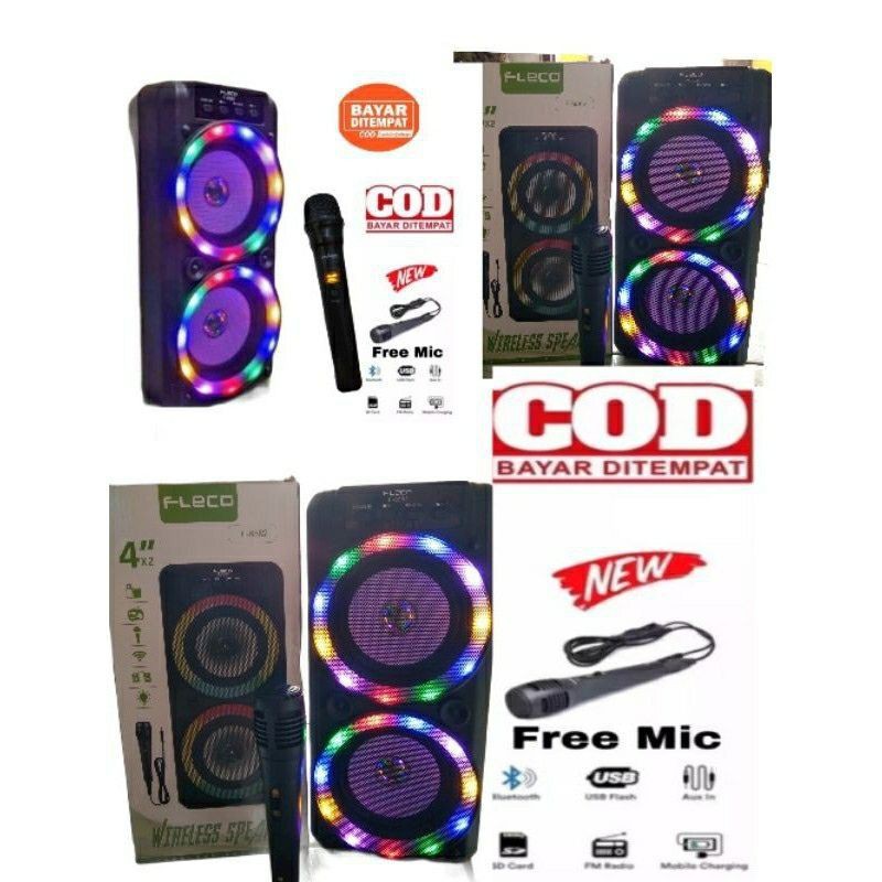 Speaker Bluetooth fleco portabel New karaoke Fleco F-6582