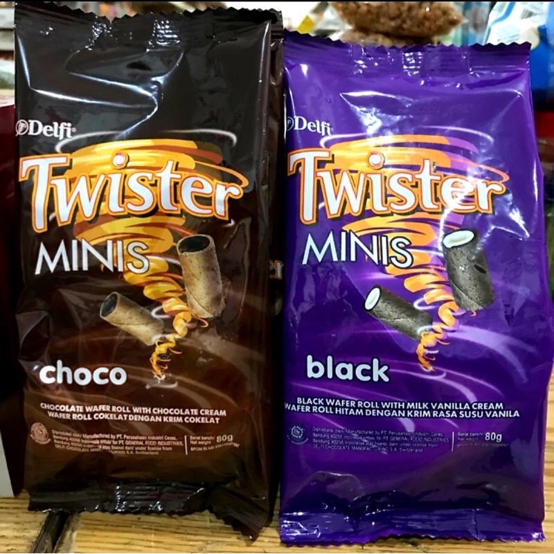 

Twister Mini Wafer Roll Mini Rasa Choco / Black Vanilla 70gr - 80gr /pouch